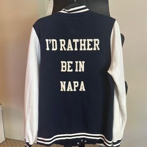 Navy and White Varsity Jacket